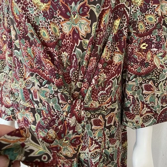 Ralph Lauren Multicolor Paisley Midi Dress Size 16 - Picture 4 of 10